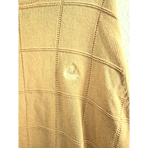 SWEATER-MEN'S-IZOD-Buttercup Yellow-Long Sleeves-Knit Square Pattern-SIZE XL - Picture 2 of 13